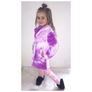 Full fake fur jacket diy purple